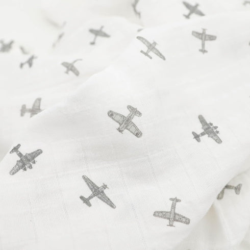 100% 2 Pack Set 2 Little Unicorn Certified Natural Organic Cotton Muslin Swaddle Blanket | Giftable of swaddles (Pewter