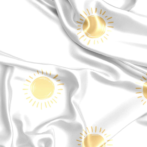 Sweet Jojo Designs White and Yellow Boho Sun Boy Girl Unisex/Gender Neutral Baby Satin Fitted Crib Sheet Infant Newborn
