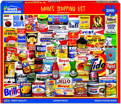 White Mountain Puzzles Mom's Shopping List - 1000 Piece Jigsaw Puzzle for Adults