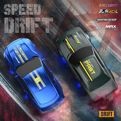 KAIMIO 1:43 2.4Ghz Shell(8502-Red) Scale Mini RC Drift Car with Gyro Full Proportional RTR Remote Control with RGB