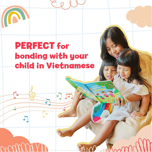 tinywrist AUDIOBOOKS - B Sings and Learns Vietnamese Interactive Bilingual Music Book for Babies, Toddlers & Kids |