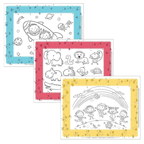 J.L. Childress ColorMe Disposable Placemats - Stick on Disposable Placemats for Baby,