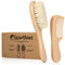 Worthies Baby Hair Brush & Comb Set, Wood Hair Brush with Soft Goat