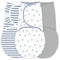 Amazing Baby Swaddle Blanket with Adjustable Wrap, Set of 3, Tiny Anchors,
