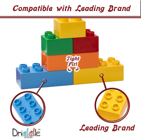 Big Building Blocks for Kids - STEM Toy, Classic Large Bricks, Compatible with All Major Brands, 50 Pieces