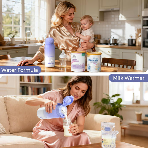 5-Temp Control,12 Portable Bottle Warmer for Travel, Dual Heating Modes for Breastmilk & Water Formula, Milk Warmer On
