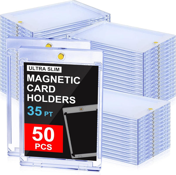 50ct Magnetic Card Holders: 35pt One Touch Card Holder for Trading Cards,
