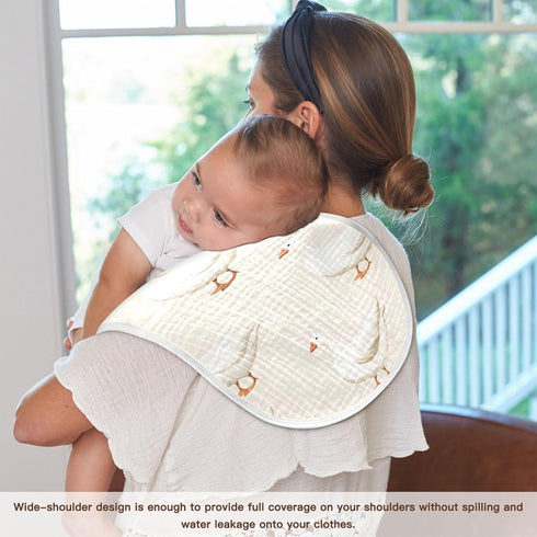 Set 1, White Geese Muslin Baby Burp Cloths of Super Soft & Absorbent Burping Rags, Cotton Burp Clothes Shower Gift