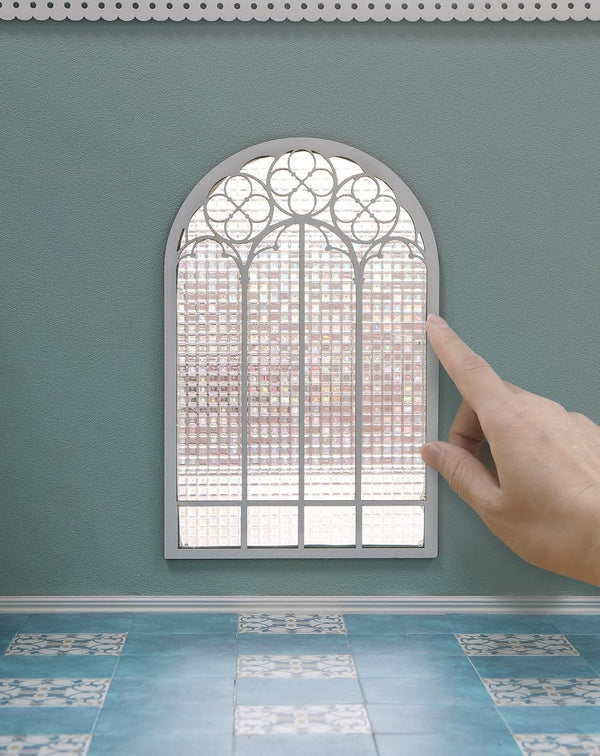 iLAND 1/12 Scale Accessories of Dollhouse Window, Wooden DIY Dollhouse Building Supplies,