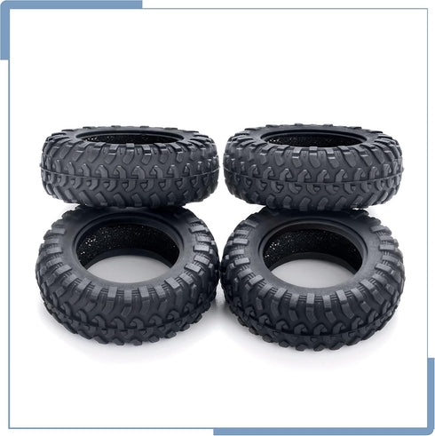 4PCS Rubber Micro RC Tires, 42mm for Kyosho Mini Z 4x4 Tires, 1/18 Scale, 1/24 Scale