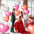 KatchOn Pack of 12 Rose Gold, White Pink Heart Balloons - 18 Inch Heart Shaped Balloons for Love Decorations