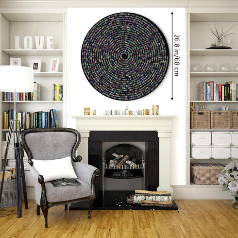 Pi p Day Puzzle for Adults 1000 Pieces, Round Rainbow Jigsaw Puzzle, Hard Impossible Number Puzzle