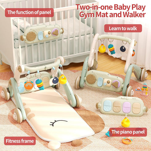2 1 0-24 Jovow in Baby Gym with Walker,Baby Play Mat with Double-Sided Multifunctional Removable Play Piano Panel