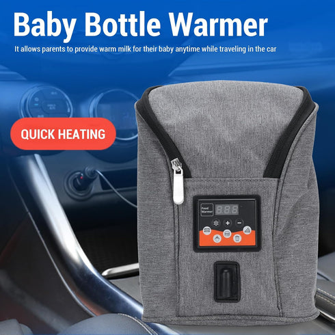 Fockety Portable Bottle Warmer, Adjustable Temperature Cordless Baby Milk Bottle Warmer Insulated Baby Bottle Warmer