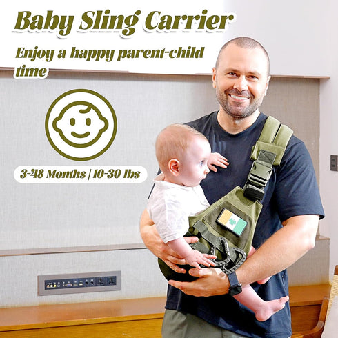 3-48 10-30Ibs Baby Sling Carrier, Adjustable Non-Ship Hip Seat Toddler Carriers with Carabiners for Months Infants Boys