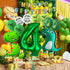 Dinosaur 4th Birthday Decorations, Large Foil Balloons, Happy Birthday Banner, Number 4 Balloon
