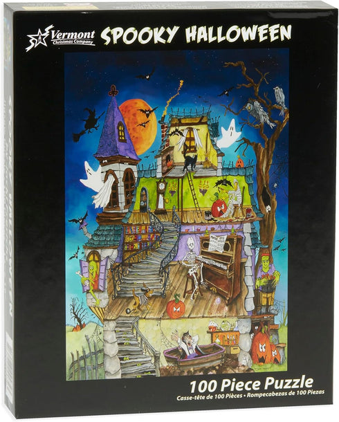 Vermont Christmas Company 100 Piece Spooky Halloween Jigsaw Puzzle - Large Pieces, Perfect for Kids & Seniors, 19"x13"