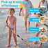 2 Pack 21.8in~34in Biggun Shark Tooth Sifter with Seashell Bags, Adjustable Sand Sifter & Beach Shovel, Beach Sand Toys