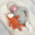 100% 7.1" FLUFFYFUN Organic Cotton Orange Fox Plush Toy, Baby Stuffed Animal for Newborn