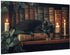 Yuwvewv 1000 Piece Puzzle for Adults Black Cat Sleeping on Bookshelf in Warm Glow Puzzle for Book Lovers