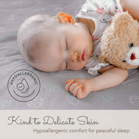 Luvberries (Set 2) 100% Guava Lotus Travel Crib Sheets of Organic Cotton Fitted Sheets for Baby Play Yard & Mini Crib