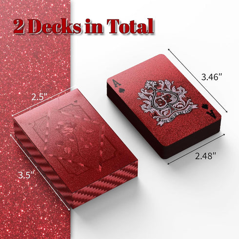 2 Pack Set SeptCity Deck of Cards, Plastic Waterproof Playing Cards Poker for Casino Games Family Game Night and Theme