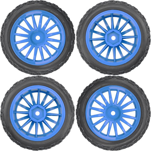 4Pack Vgoohobby 1/10 On Road Rubber Tires OD2.83in with Nylon Wheel Rims 12mm Hex for HSP HPI Redcat Tamiya Traxxas