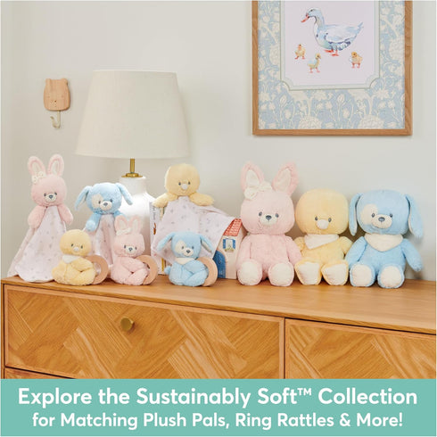 GUND Baby Sustainably Soft Bunny Lovey, Plush Blanket Made from 100% Recycled Materials, Pink/Cream, 10”