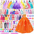 75 Pcs Doll Clothes and Accessories Gift Box Package,5 Wedding Gowns 4