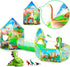 3PC Dinosaur Tent for Girls, Kids Ball Pit, Play Tents and Crawl Tunnel, Pink Pop Up Playhouse Toys