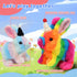 Hopearl Interactive Electronic Pet Plush Bunny - Hopping Rabbit with Hat, Sounds, Movements for Toddlers, Rainbow, 7''