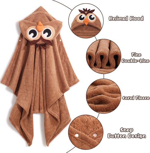 0-5 50 32 Inches Baby Hooded Towels for Boys Years,Ultra Thick Soft & Absorbent Towel for Toddler Boy, x Large Size