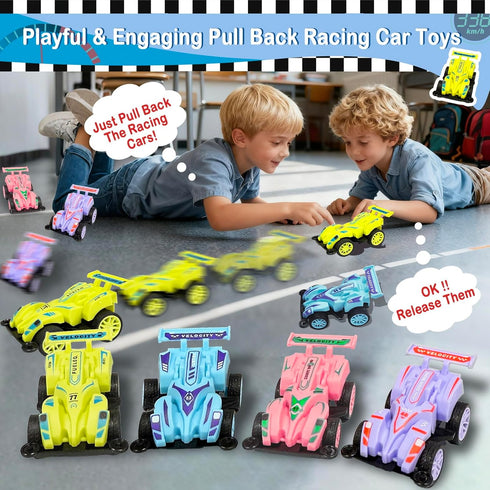 28 Pack Set, Pull Back Cars and Trucks Toy, Small Cars Pull Back Racing Vehicles Mini Toy Cars, for Toddlers, Kids