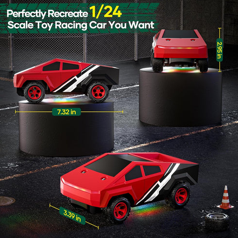 2WD 1/24 2.4GHz 3+, HOMETALL Remote Control Car RC Trucks - RC Truck Toy RC Cars for All Terrain, Scale Pick-up Hobby