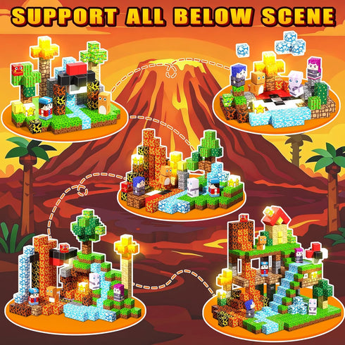 208PCS 3+, Light Up Magnetic Blocks, Magnetic Building Blocks Light Up, Stacking Magnets for Kids, Sensory Toy for STEM