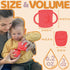 Open Cup Set for Baby, 2 Handled Tiny Cups for Toddlers, Transitional Silicone Cup for 6+ Months (Red)