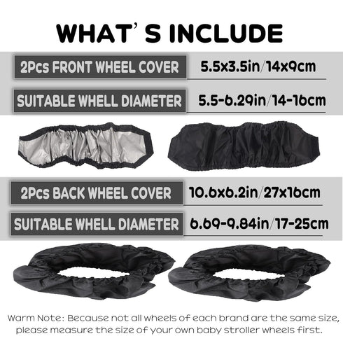 4Pcs (2Pcs 2 Baby Stroller Wheel Cover,Dustproof Kid Baby Wheelchair Protector Baby Stroller Wheel Covers Pushchair