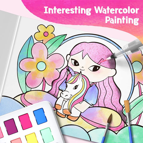 Set 3-8, AMOTING Paint with Water Coloring Books for Toddlers, Mess Free Watercolor Painting for Kids Ages Art Craft