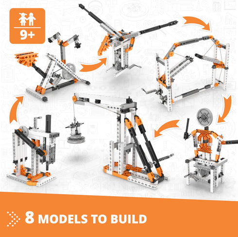 Engino STEM Toys, Mechanics Cams & Cranks, Construction Toys for Kids 9+, Fun Educational Gifts for Boys & Girls (8