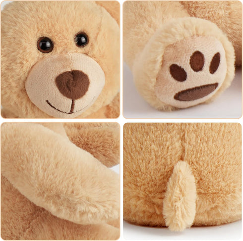 LotFancy Teddy Bear Stuffed Animal, 8'' Brown Baby Bear Plush Toy Gift for Kids Boys Girls