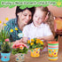 24 Pack 4+ Durable Resin Garden Pot Craft Kit for Kids- Colorful Flower Plant Spring Crafts with Super-adhesive