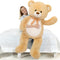MorisMos Teddy Bear Stuffed Animal, 4FT Giant Tan Plush Toy, Soft Big Bear for Gifts
