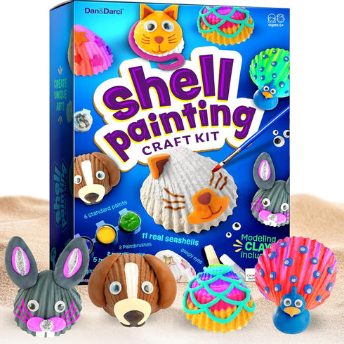 Dan&Darci Kids Sea Shell Painting Kit - Arts & Crafts for Kids