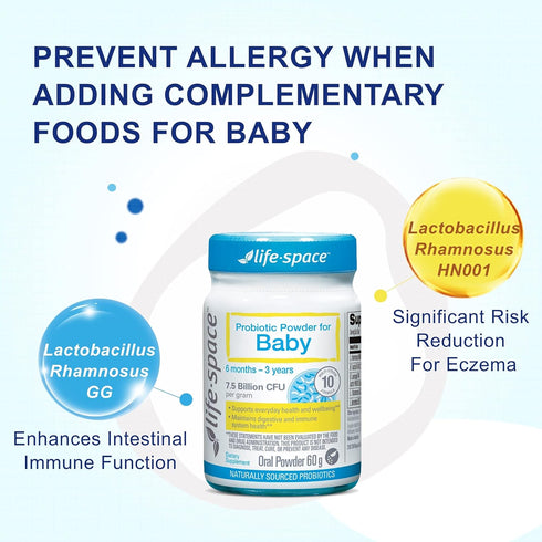 Life-Space Probiotic Powder for Baby, 60 Grams, 7.5 Billion CFU & Multi Strain, Supports Digestive Health & Immunity