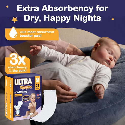 Inspire Ultra Dimples Diaper Booster Pads | Our Most Absorbent Diaper Inserts Ever | Diaper Pads Inserts Overnight