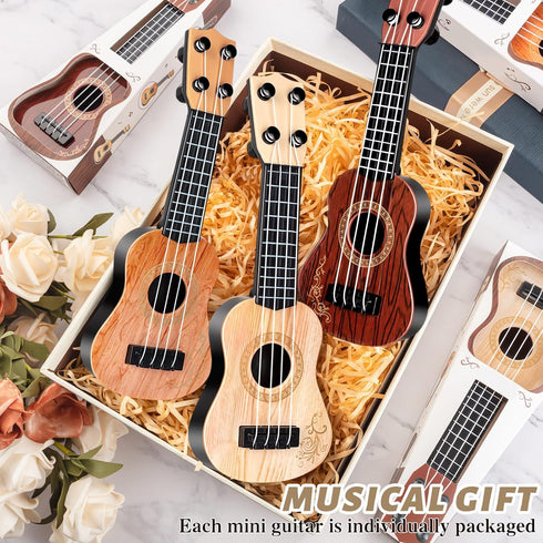 XGHSHW 10 Inch 3 4 Kids Mini Guitar Pcs Toy Guitars Strings Mini Ukulele Musical Instrument Guitars Toy for Toddler