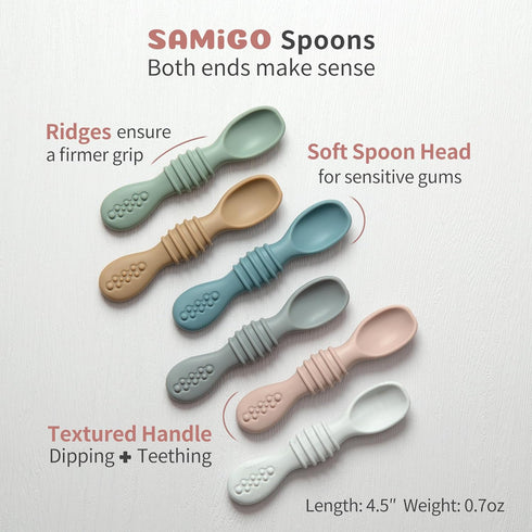 Baby Bowl and Spoon Set with Suction and Lid, Silicone Baby Food Bowl, First Stage Feeding Set for 6+ Months