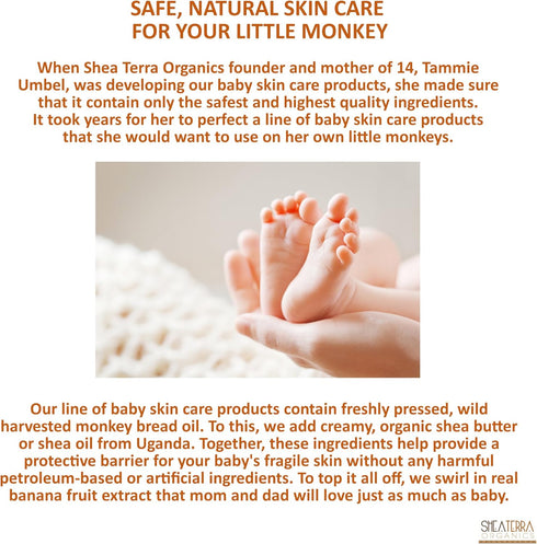 Shea Terra Organics Mama and Baby Collection, Bananas & Monkey Bread Baby Shampoo & Bath Bar, 4oz