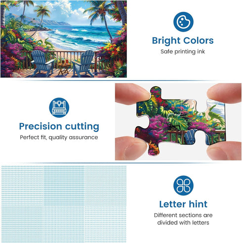 WSCXSC 500 1:1 20.5 15 Jigsaw Puzzles for Adults Pieces, Interlock Perfectly Letter on Back No Dust, Home Decor