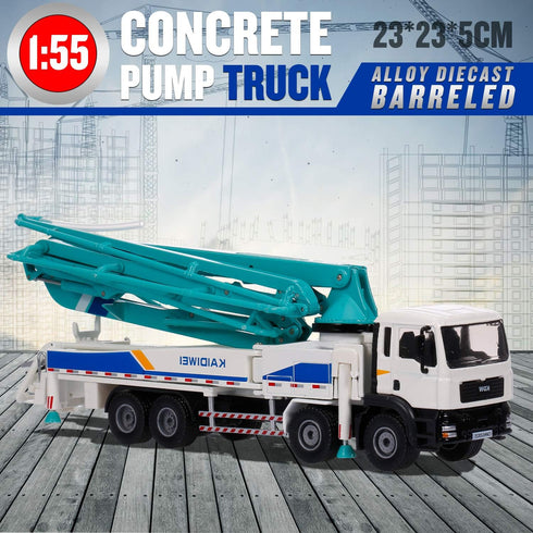 1:55 GoolRC Concrete Pump Truck, Scale Diecast Car Model Car, Simulation Engineering Machine Model